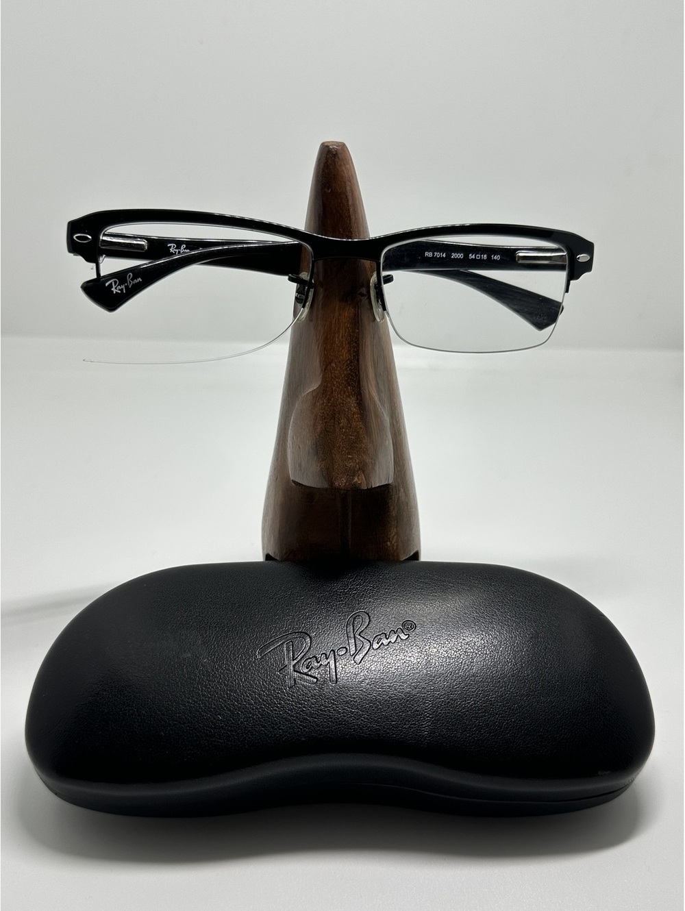 Ray-Ban Black Half-Rim Prescription Glasses Frames with Case